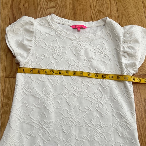 Lilly Pulitzer White Ruffle Hem jacquard Dress. - Picture 6 of 9